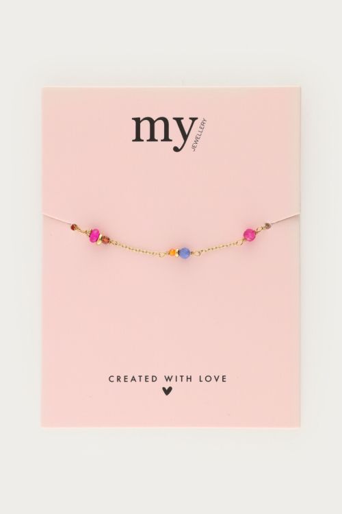 Bracelet with pink & blue beads | My Jewellery