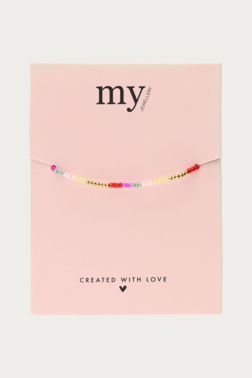 Bracelet with red & pink Miyuki beads | My Jewellery
