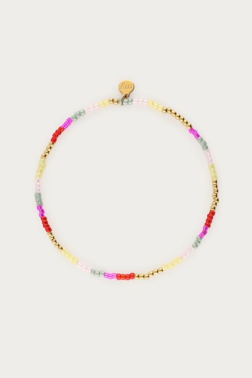Armband mit roten und pinken Miyuki-Perlen