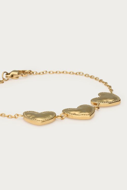 Bracelet with three hearts "hammered" | My Jewellery