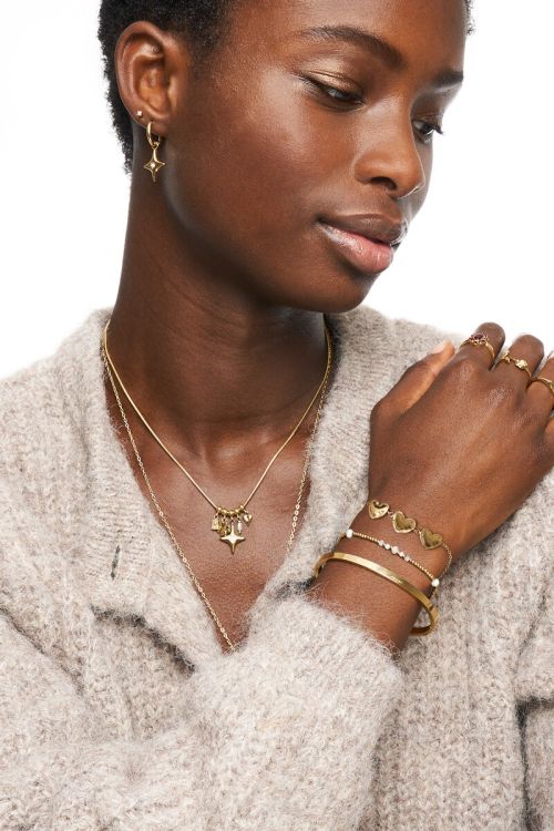 Bracelet with three hearts "hammered" | My Jewellery