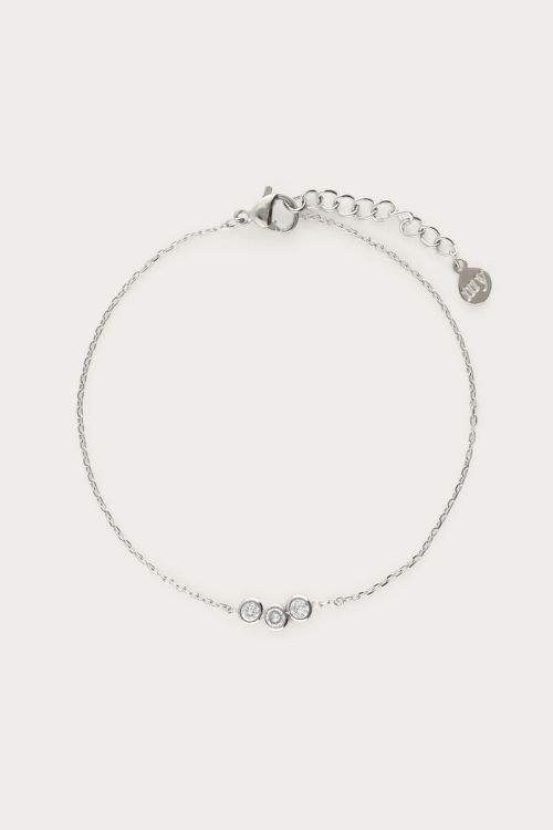Bracelet with three rhinestones | My Jewellery