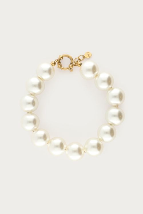 Bracelet with white glass pearls | My Jewellery