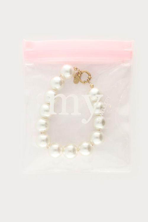 Bracelet with white glass pearls | My Jewellery