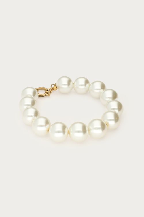 Bracelet with white glass pearls | My Jewellery