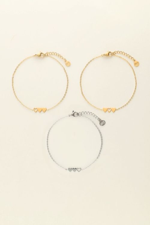 Bracelets set hearts two gold and one silver | My Jewellery