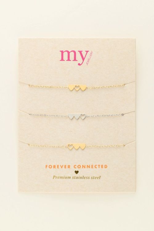Bracelets set hearts two gold and one silver | My Jewellery