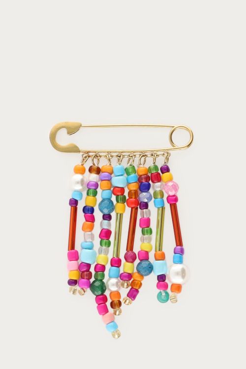 Brooch pin with multicoloured beads | My Jewellery