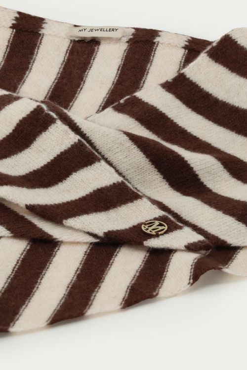 Brown-white striped triangle scarf | My Jewellery