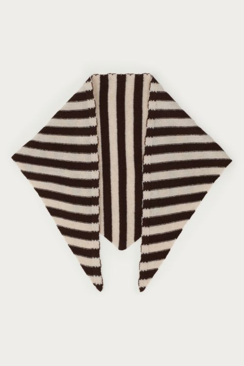Brown-white striped triangle scarf | My Jewellery