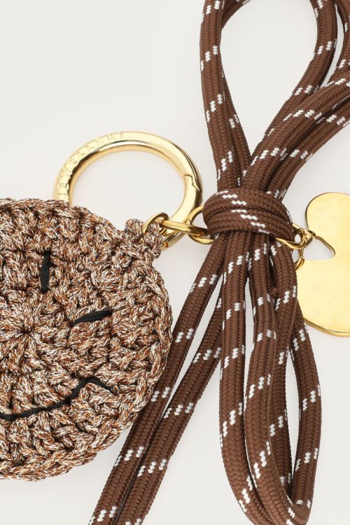 Brown bag charm happy | My Jewellery