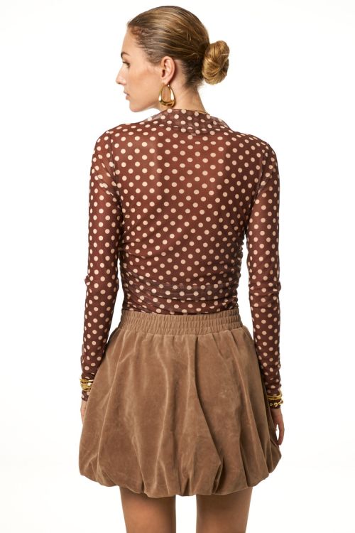 Brown balloon skirt in suede look | My Jewellery