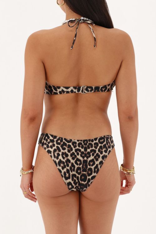 Brown bikini bottom v-shape with leopard print | My Jewellery