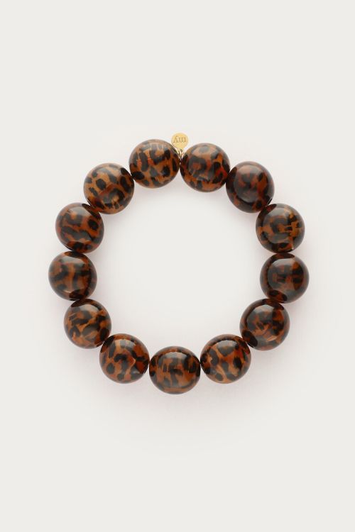 Brown bracelet with leopard print beads | My Jewellery