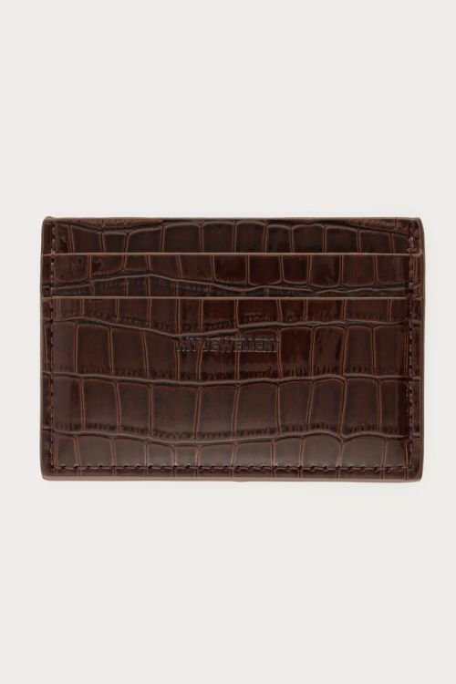 Brown card holder with croc design | My Jewellery
