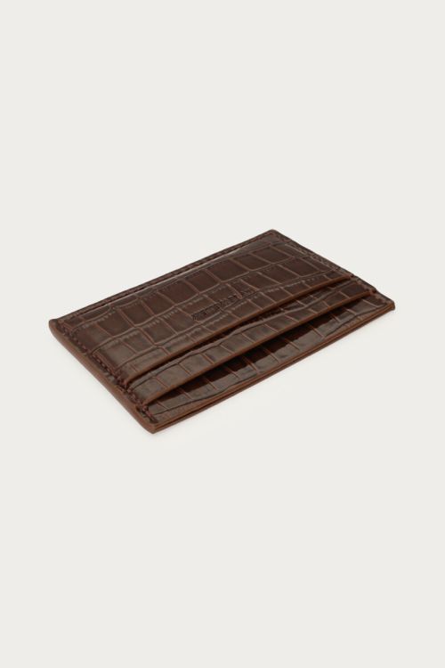 Brown card holder with croc design | My Jewellery