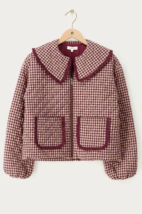 Brown checked jacket with collar | My Jewellery
