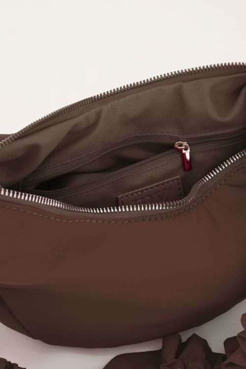 Brown crossbody bag with ruffles | My Jewellery