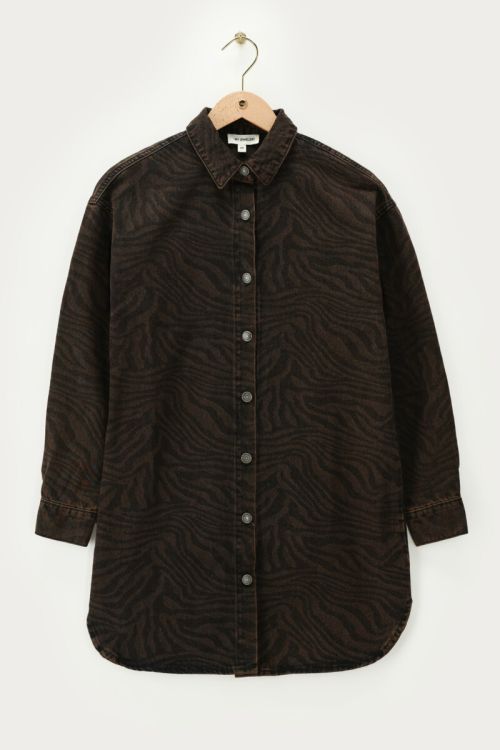 
Brown denim dress with tiger print | My Jewellery
