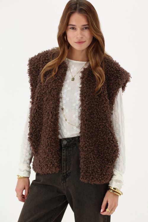 Brown gilet faux fur | My Jewellery