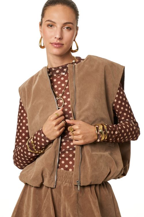 Brown gilet in suede look | My Jewellery