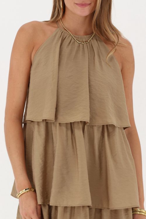 Brown halter dress with layers | My Jewellery