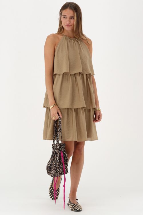 Brown halter dress with layers | My Jewellery