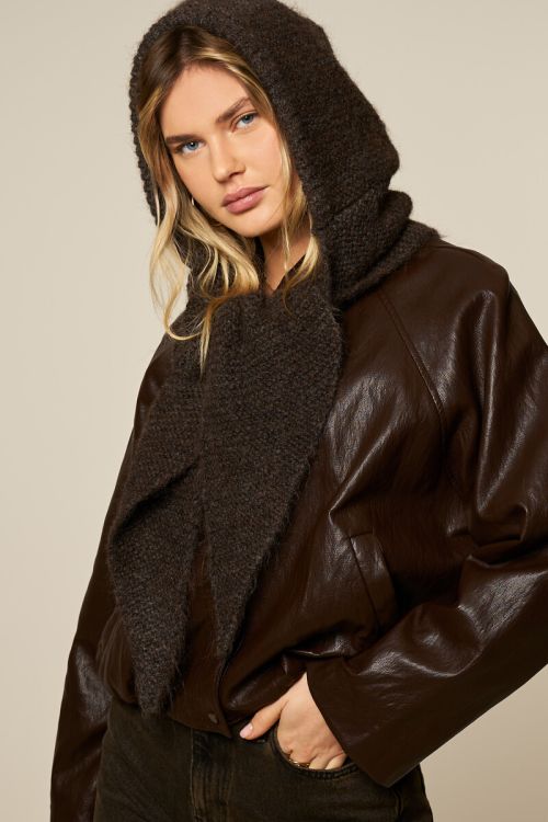 Brown hooded scarf | My Jewellery