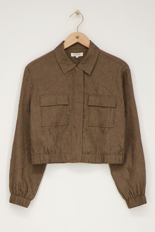 Brown jacket with pockets textured | My Jewellery