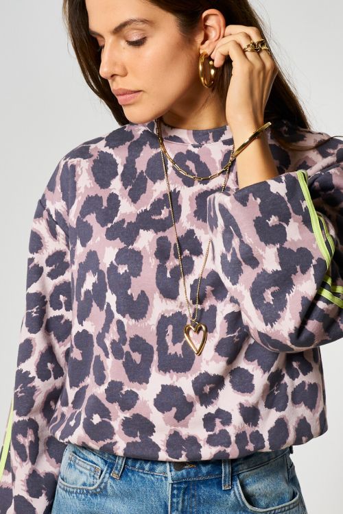 Brown leopard print balloon sweater | My Jewellery