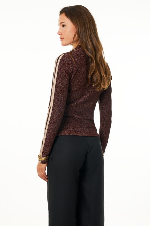 Brown lurex top with stripes | My Jewellery