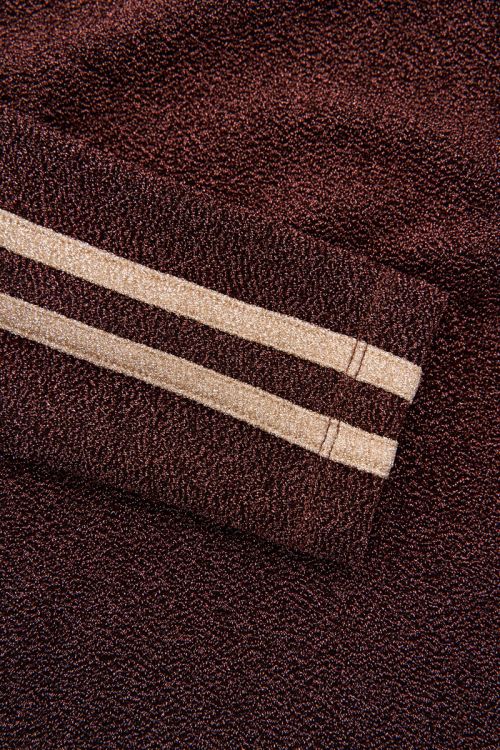 Brown lurex one-shoulder top with stripes | My Jewellery