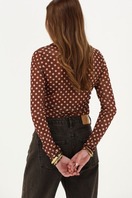 Brown mesh top with polka dot | My Jewellery
