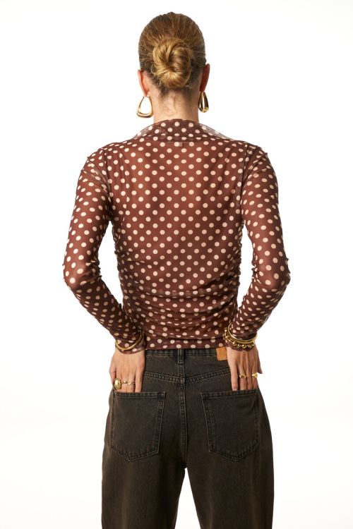Brown mesh top with polka dot | My Jewellery
