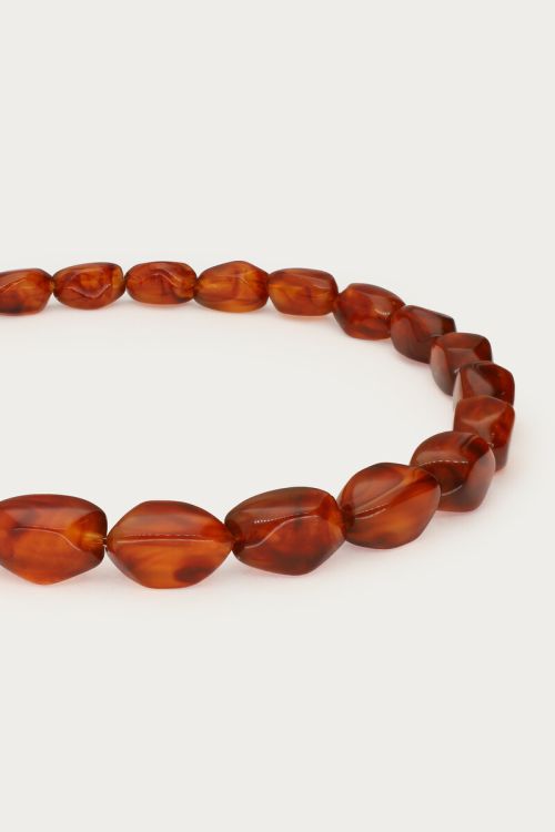 Brown necklace with oval beads | My Jewellery