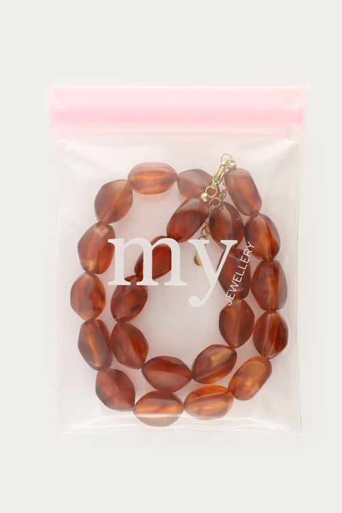 Brown necklace with oval beads | My Jewellery