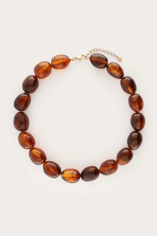 Brown necklace with statement oval beads | My Jewellery
