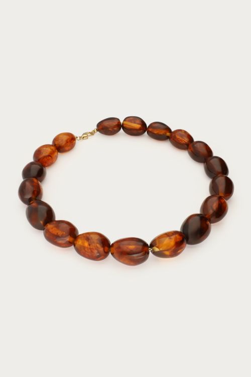 Brown necklace with statement oval beads | My Jewellery