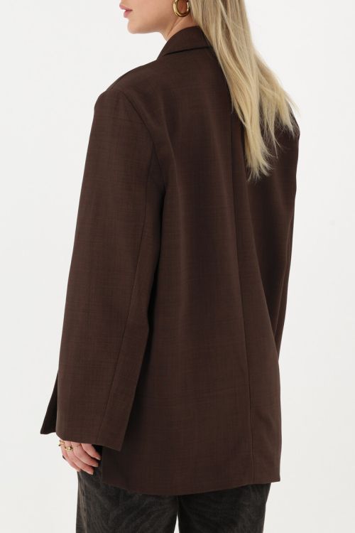 Brown oversized blazer with side slits | My Jewellery