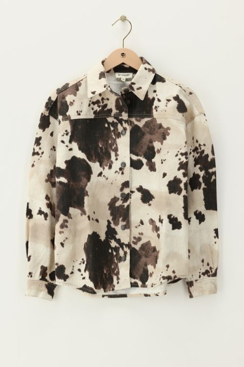 Brown oversized blouse with cow print | My Jewellery