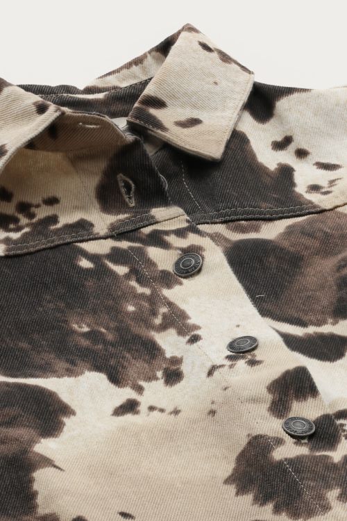 Brown oversized blouse with cow print | My Jewellery