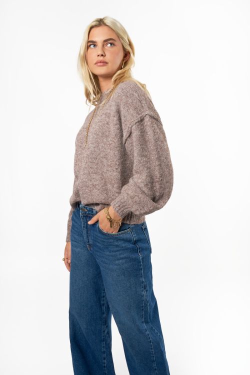 Brown oversized knitted sweater | My Jewellery