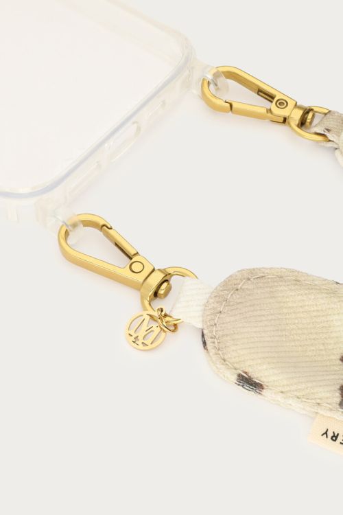 Brown phone cord with cow print | My Jewellery