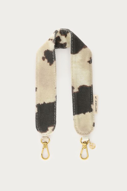Brown phone cord with cow print | My Jewellery