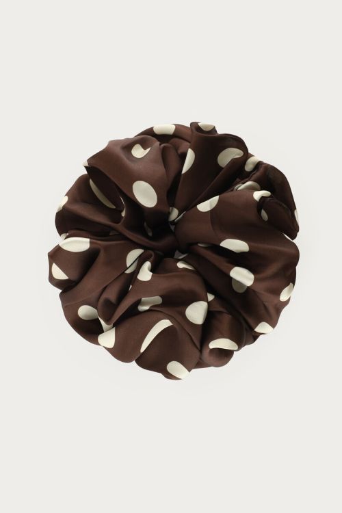 Brown polka dot scrunchie | My Jewellery