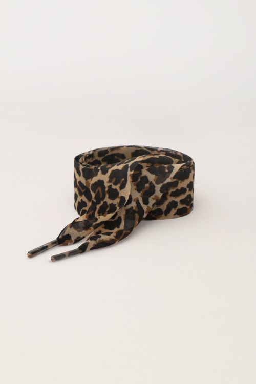 Braune Schnürsenkel mit Leopardenmuster