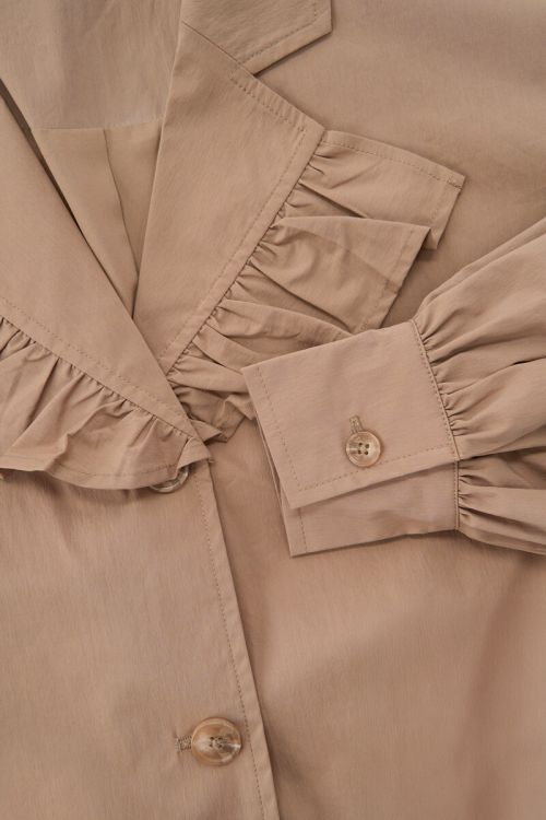 Brown short blazer with ruffles | My Jewellery