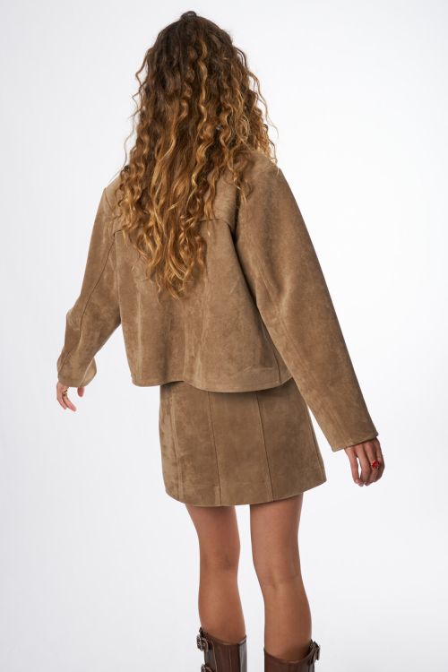 Brown short skirt in suede look | My Jewellery