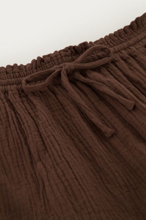 Brown shorts with elastic waistband & ruffles | My Jewellery