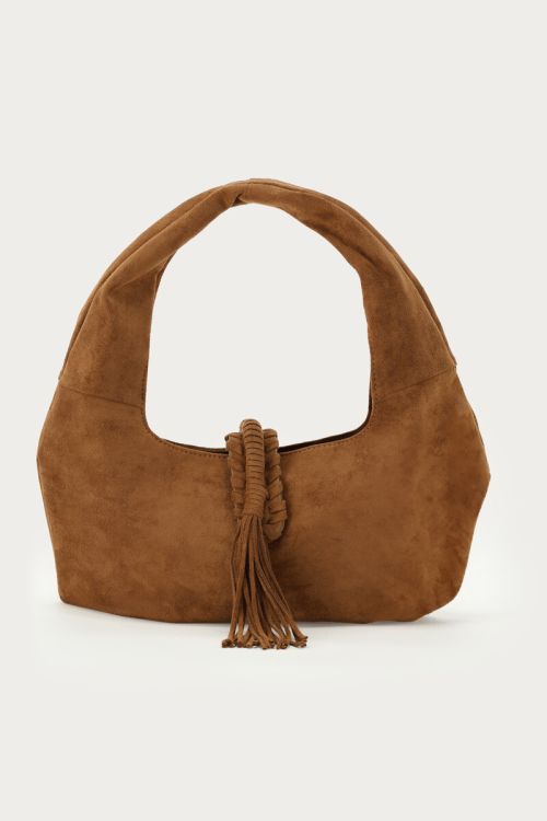 Sac en suédine marron avec franges